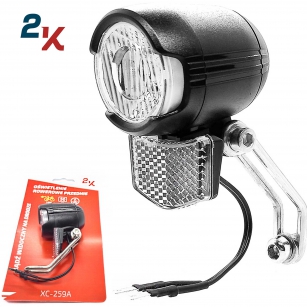 2K LAMPA PRZÓD XC-259A NA PRĄDNICE 6V I E-BIKE 29,4V 42V 54,6V LAMPKA 60LM